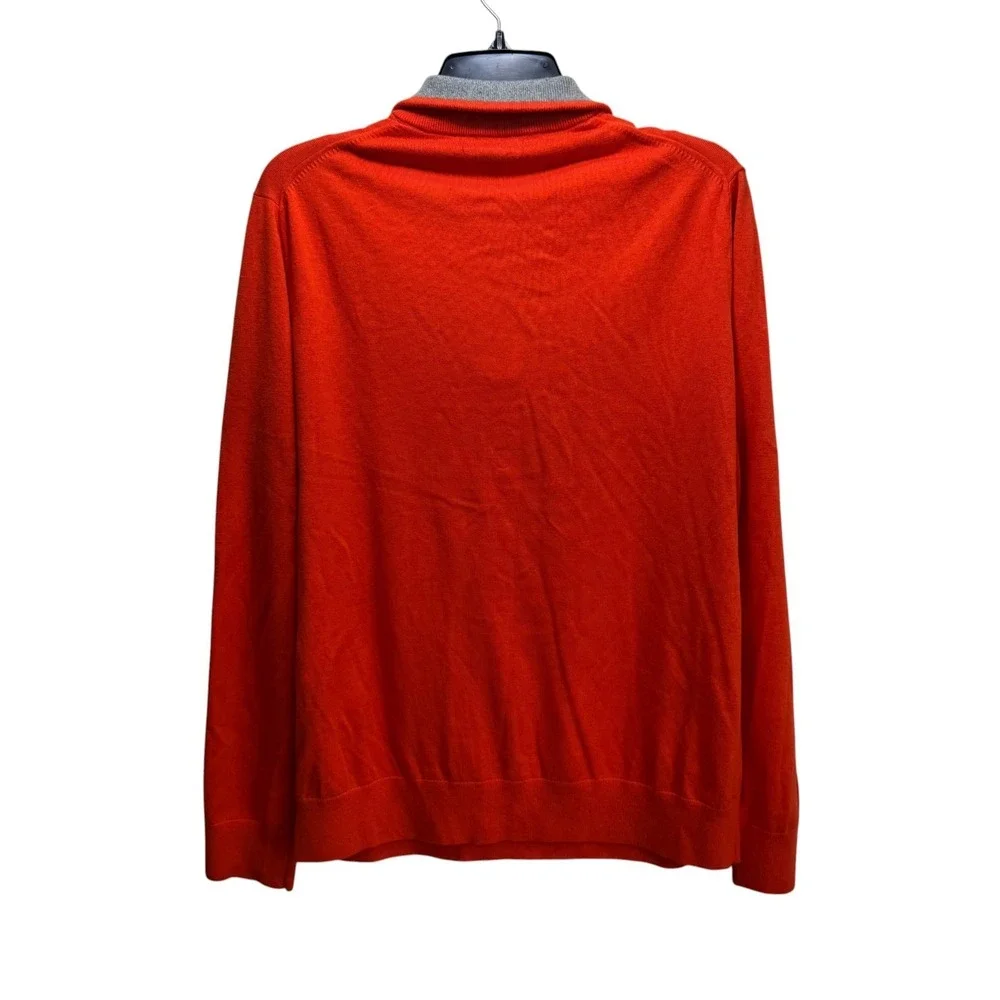 Banana Republic Pima Cotton Cashmere 3/4 Zip Sweater Business Casual Men L Coral